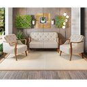 Ver imagem 1 de Conjunto Sofá 2 Lugares e 2 Poltronas Zoe Linho Off White com Bege - Sallar Home