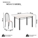 Ver imagem 3 de Conjunto de Mesa Tubular 120cm x 75cm Tampo em Vidro com 4 Cadeiras Iris B Prata/Bege
