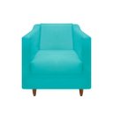 Ver imagem 3 de Kit Namoradeira e 2 Poltronas Titânio Suede Azul Tiffany