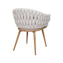 Ver imagem 5 de Kit 8 Cadeira de Aproximação Eloá Estrutura Aço Carbono Laminado Natural com Estofado Linho Cru