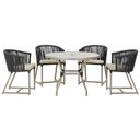 Ver imagem 1 de Mesa com 4 Cadeiras e Noronha Estofado 7 Trama Original Preto