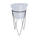 Ver imagem 6 de Vasos Planta com Suporte Grande Vaso Grid Sacada Jardim Varanda BGPLASTICOS V1930SG AZUL ARARA 009