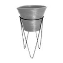 Ver imagem 4 de Vasos Planta com Suporte Grande Vaso Grid Sacada Jardim Varanda BGPLASTICOS V1930SG AZUL ARARA 009