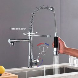 Torneira Gourmet de Cozinha Monocomando Aço Inox 304 Escovado Luxo Brinovar - 5