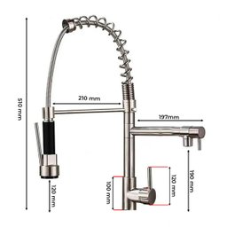 Torneira Gourmet de Cozinha Monocomando Aço Inox 304 Escovado Luxo Brinovar - 8