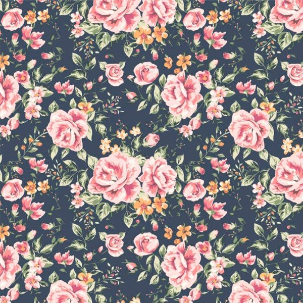 Papel de Parede Adesivo Floral Rosa - 1