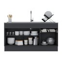 Ver imagem 4 de Balcão Cozinha Gabinete Pia 150cm com Rodapé 3 Portas 1 Gaveta Veneza Multimóveis V2115 Preto