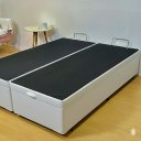 Ver imagem 4 de Box Baú Bipartido King 96 Blindado na Chapa de Madeira - Diversas Cores (203x193x42): Corino Branco
