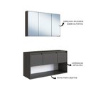 Ver imagem 5 de Conjunto Gabinete de Banheiro Suspenso 110cm com Espelheira Lavinia Grafite