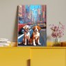 Quadro Decorativo Animais Cachorros em Pixels 2 com Moldura e Vidro Prata - 150x100 Cm - 4