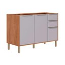 Ver imagem 1 de Balcão Cozinha Modulado Áurea C/ 3 Portas e 2 Gavetas S/tampo 120cm Cinamomo/platina Mgm