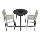 Ver imagem 1 de Conjunto Bistrô Champanheira Tampo Ripado e 2 Banquetas França Corda Náutica Areia