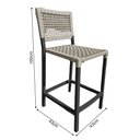 Ver imagem 4 de Conjunto Bistrô Champanheira Tampo Ripado e 2 Banquetas França Corda Náutica Areia