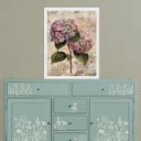 Ver imagem 2 de Quadro Decorativo Vintage Flor Hortência 45x34cm - com Vidro:moldura Branca
