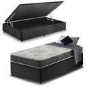 Ver imagem 1 de Cama Box com Baú Solteiro Preta + Colchão San Francisco Ortopédico Espuma D33 88x188x54cm