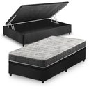 Ver imagem 1 de Cama Box Baú Solteiro Preto + Colchão Espuma D33 Ortopédico Zidi San Francisco 88x188x59cm