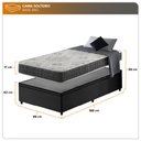 Ver imagem 5 de Cama Box com Baú Solteiro Preta + Colchão San Francisco Ortopédico Espuma D33 88x188x54cm
