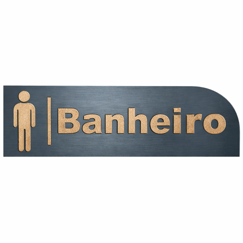 Placa Sinalização Banheiro Wc Mdf Masculino Feminino Parede - Masculino
