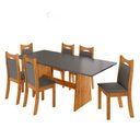 Ver imagem 2 de Conjunto Sala de Jantar 6 Lugares Retangular Tampo de MDP Riviera Yescasa Cinza/Mel
