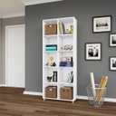 Ver imagem 1 de Estante Organizadora Nicho Multiuso 74 X 185 X 30 Cm 10 Nichos Mdp Branco - Clicklar