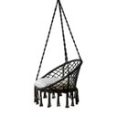 Ver imagem 1 de Cadeira Suspensa Rede Balanço Almofada Algodao Casa Varanda Quintal Sacada Teto Decoraçao Confortave