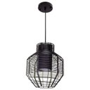 Ver imagem 1 de Pendente Lustre Net Bella Preto Com Metal Aramado E Tecido Ø32cm Lanterna Chinesa E-27 Pd015s