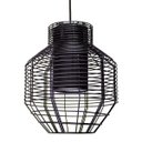 Ver imagem 4 de Pendente Lustre Net Bella Preto Com Metal Aramado E Tecido Ø32cm Lanterna Chinesa E-27 Pd015s