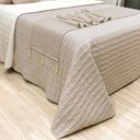 Ver imagem 3 de Kit Cobre Leito Colcha Dubai Queen 08 Peças Dupla Face Micropercal 200 Fios Xale Pompom Clean -