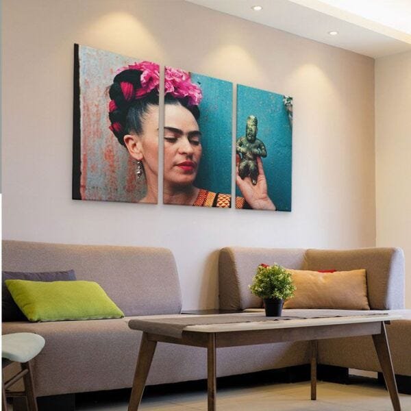 Conjunto Quadro Frida Kahlo em MDF - 1