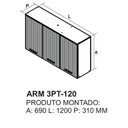 Ver imagem 3 de Armário de Cozinha 3 Portas 120cm com textura Friz 3D Itafriz Itatiaia