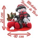 Ver imagem 2 de Decoração Natal Boneco De Neve Tecido Xadrez Natalino 26cm