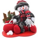 Ver imagem 1 de Decoração Natal Boneco De Neve Tecido Xadrez Natalino 26cm