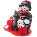 Ver imagem 3 de Decoração Natal Boneco De Neve Tecido Xadrez Natalino 26cm