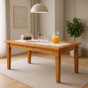Ver imagem 1 de Mesa de Jantar 1,5 m Madeira Maciça Natural