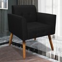 Ver mais imagens de Conjunto 2 Poltronas e 1 Namoradeira Pés Palito Linho Preto