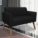 Ver imagem 7 de Conjunto 2 Poltronas e 1 Namoradeira Pés Palito Linho Preto