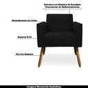 Ver imagem 4 de Conjunto 2 Poltronas e 1 Namoradeira Pés Palito Linho Preto