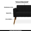 Ver imagem 3 de Conjunto 2 Poltronas e 1 Namoradeira Pés Palito Linho Preto