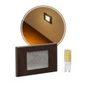 Ver imagem 1 de 7x Balizador Embutir Caixa 4x2 Marrom+ LED G9 5W Branco Quente Parede Escada St1314