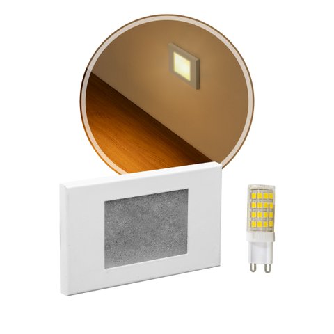 9x Balizador Embutir Caixa 4x2 Branco + LED G9 5W Branco Quente Parede Escada St1314