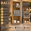 Ver imagem 2 de Kit Cozinha Balli Fiorello Compacto 4 Portas 1 Gaveta e Espaço para Micro-Ondas:Freijo/Grafite