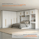 Ver mais imagens de Guarda Roupa Casal Modulado 5 Peças 12 Portas 5 Gavetas com Cabeceira e Escrivaninha 100% MDF Smart Branco