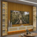 Ver imagem 1 de Estante Ripado para TV até 84" com LED 322cm x 250cm 100% MDF Majestade/Nativ