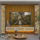 Ver imagem 7 de Estante Ripado para TV até 84" com LED 322cm x 250cm 100% MDF Majestade/Nativ