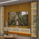 Ver mais imagens de Estante Ripado para TV até 84" com LED 322cm x 250cm 100% MDF Majestade/Nativ