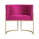Ver imagem 3 de Poltrona Decorativa Sala Estar Recepção Escritório Luana Base Gold Veludo Pink - Montanaris Decor