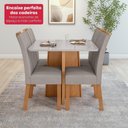 Ver imagem 5 de Mesa 0,90 Celebrare com 4 Cadeiras Apogeu Veludo Liso Capuccino Amendoa Clean/off White