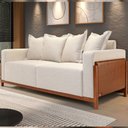 Ver imagem 1 de Sofá 03 Lugares para Sala de Estar 178 cm Khali B04 Linho Cru Couríssimo Whisky - Lyam Lyam Decor
