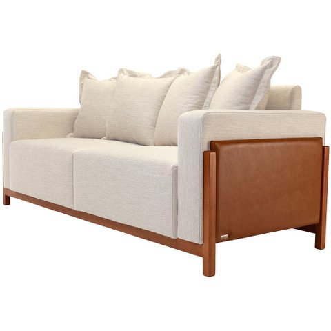 Sofá 03 Lugares para Sala de Estar 178 Cm Khali B04 Linho Cru Couríssimo Whisky - Lyam Lyam Decor