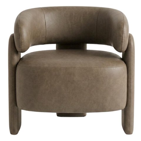 Poltrona Decorativa Lume Pes Madeira Courino Tcs 729 Moll